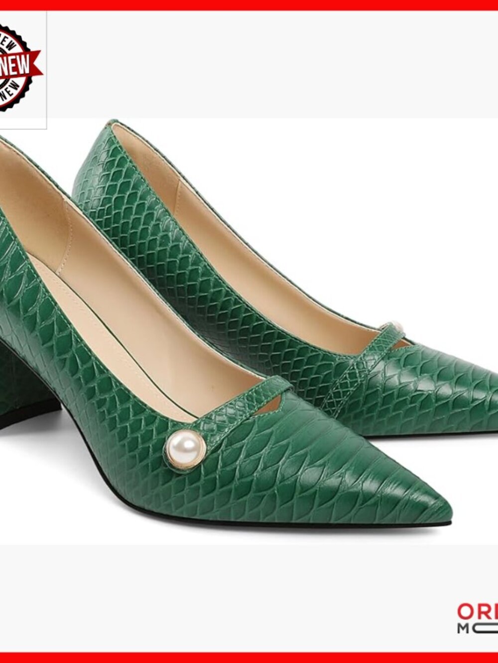 Chunky Block Heel Pumps Pointed Toe Slip On Mid Heels Office Dress Shoes